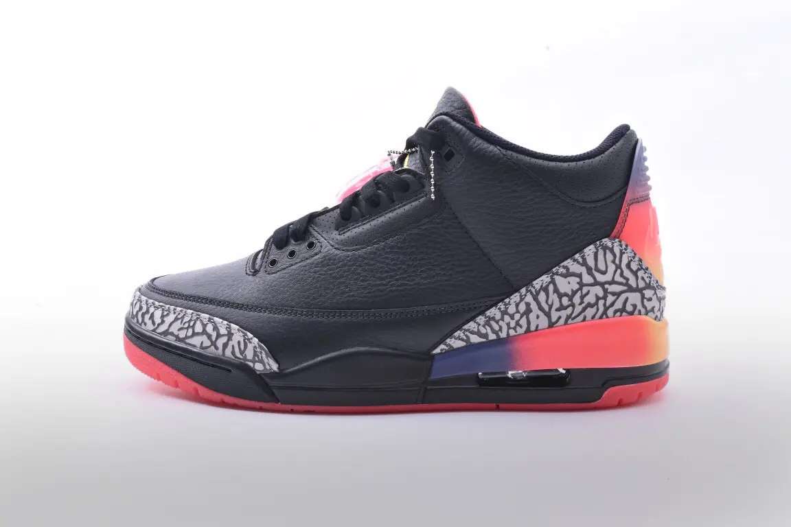 乔丹黑彩虹渐变 air jordan 3 retro aj3 篮球鞋