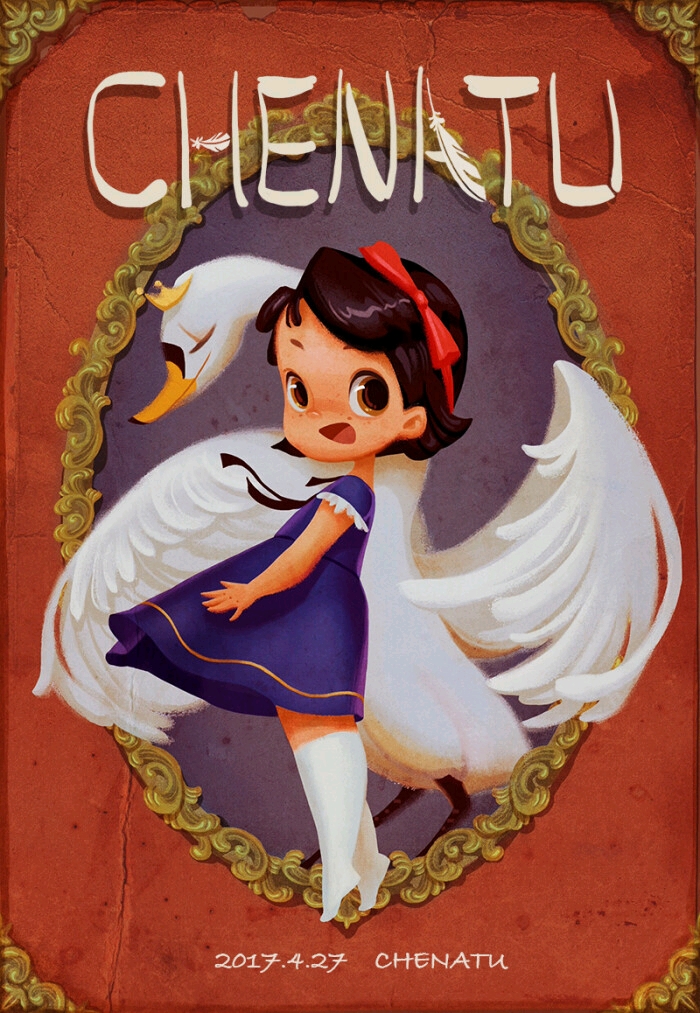 超级可爱的绘本风画师——陈阿凸