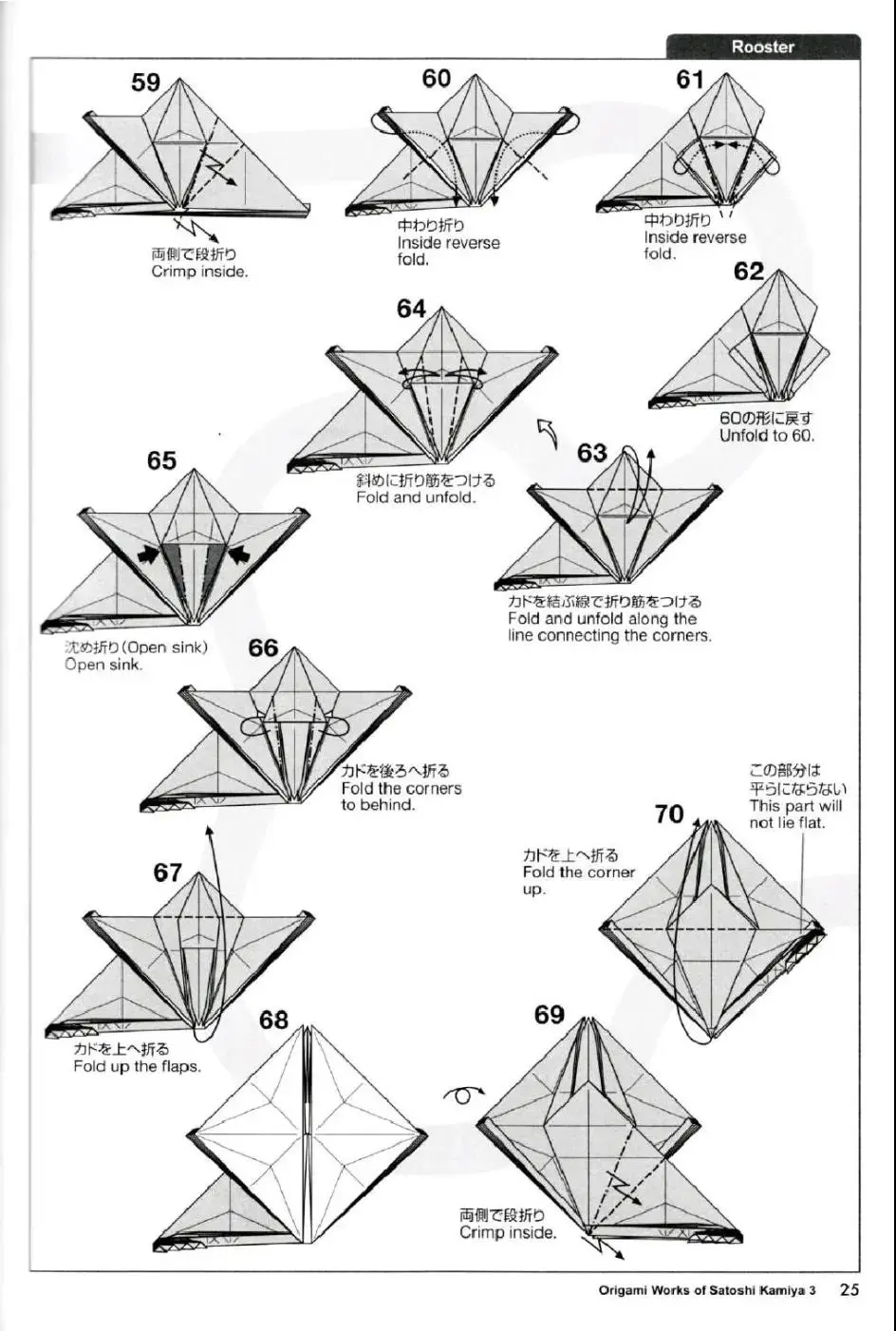 好了,以上就是大公鸡的全部折图了,在此小编要提醒大家,一定要有良好