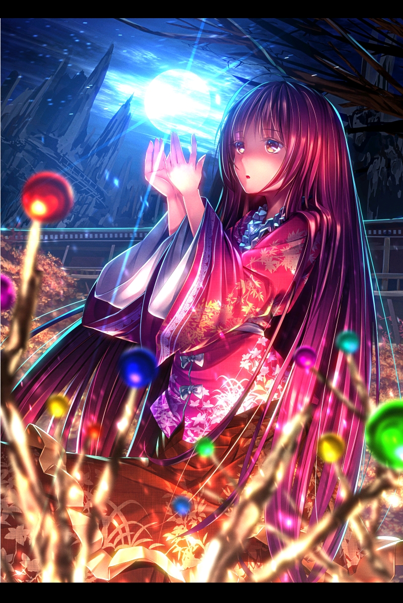 东方永夜抄〗蓬莱山辉夜(永远と须臾の罪人)的同人插画作品