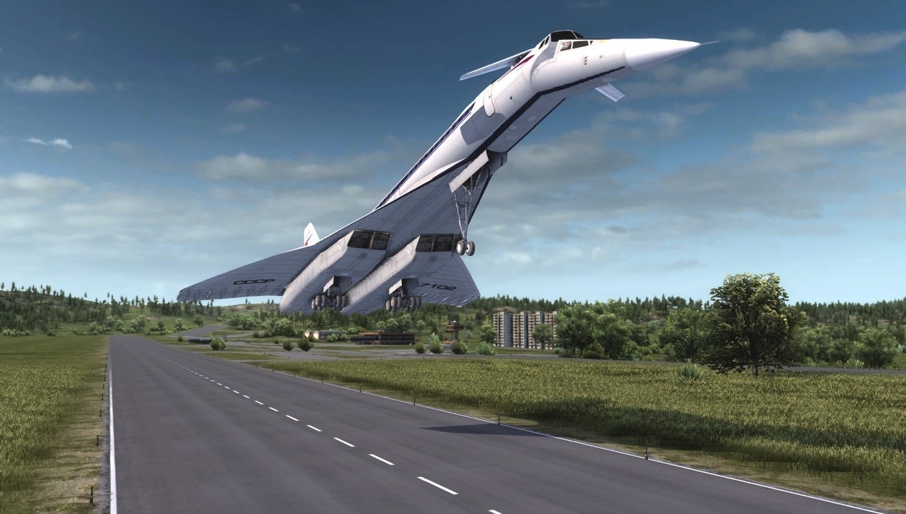 图-144机头在起降时的12°下垂