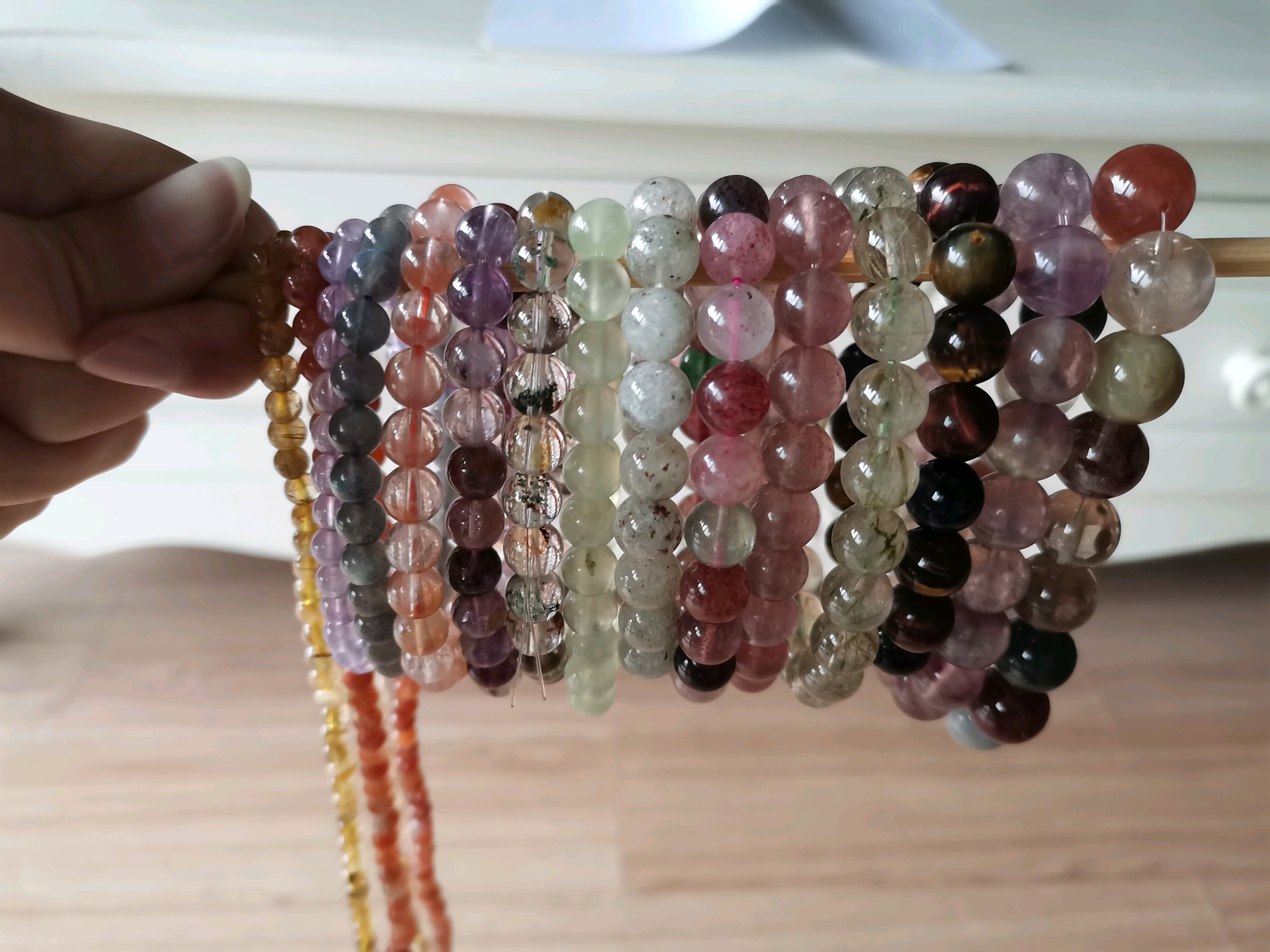 退坑出水晶串珠