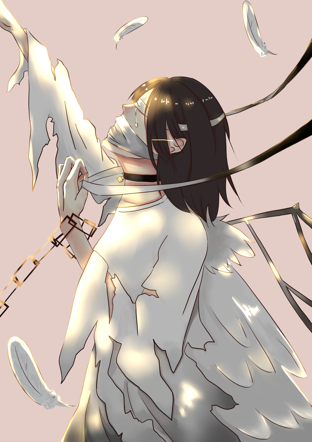 这个是想画天使,结局并不是特别好呢.被困的天使,哈哈哈.