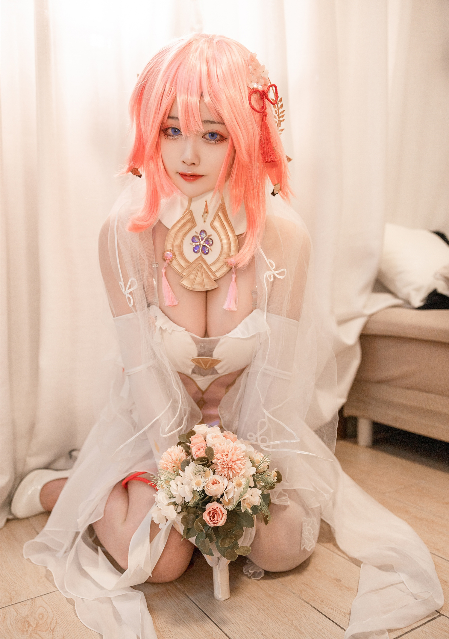 理世爱原神八重神子同人婚纱cosplay3