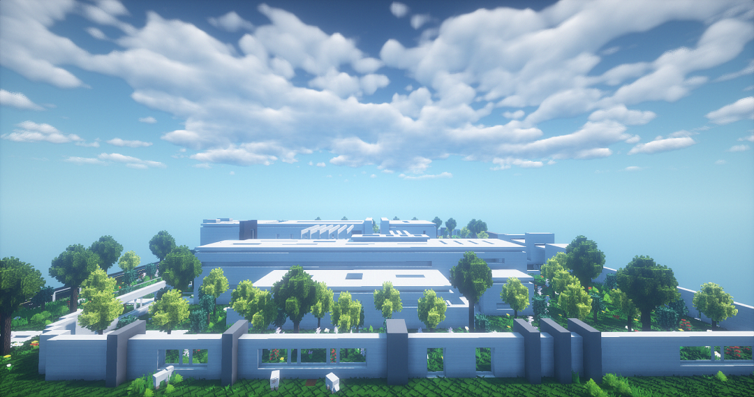 我的世界—白色简约现代办公楼截图欣赏