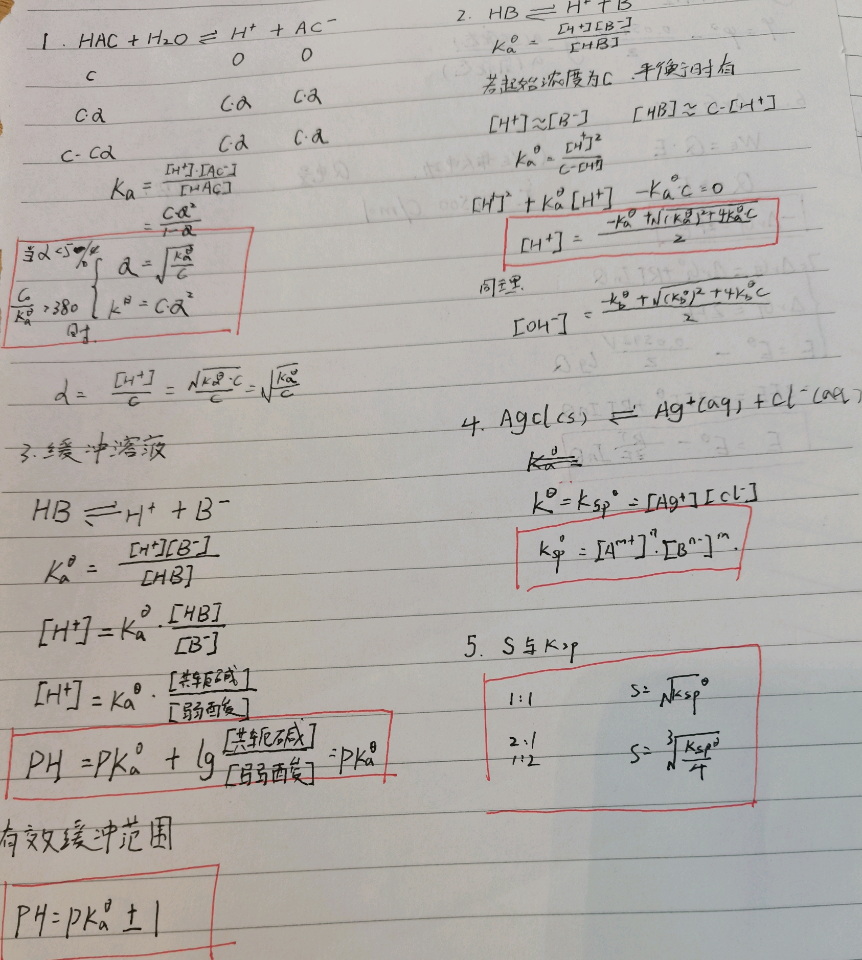 大学化学无机及分析化学笔记整理,(含推导)