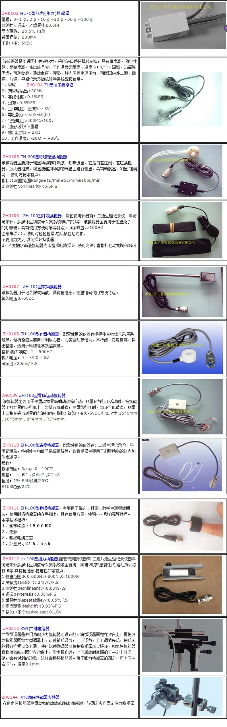 (段)血压血氧仪;呼吸功能换能器