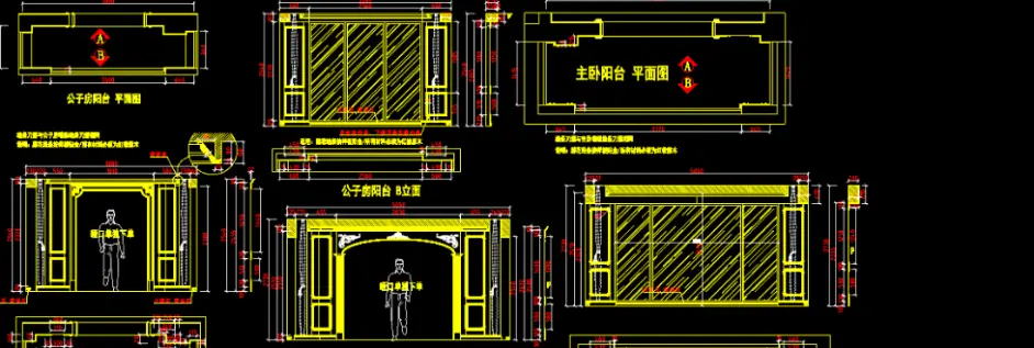 cad素材-法式整木墙板背景衣柜衣帽间门柜- 哔哩哔哩