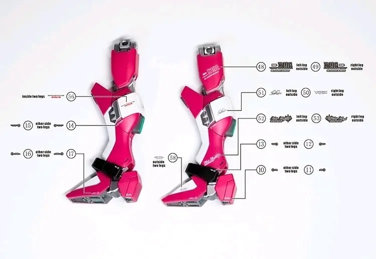 万代hg新生无限正义高达evo水贴位置分布 - 哔哩哔哩