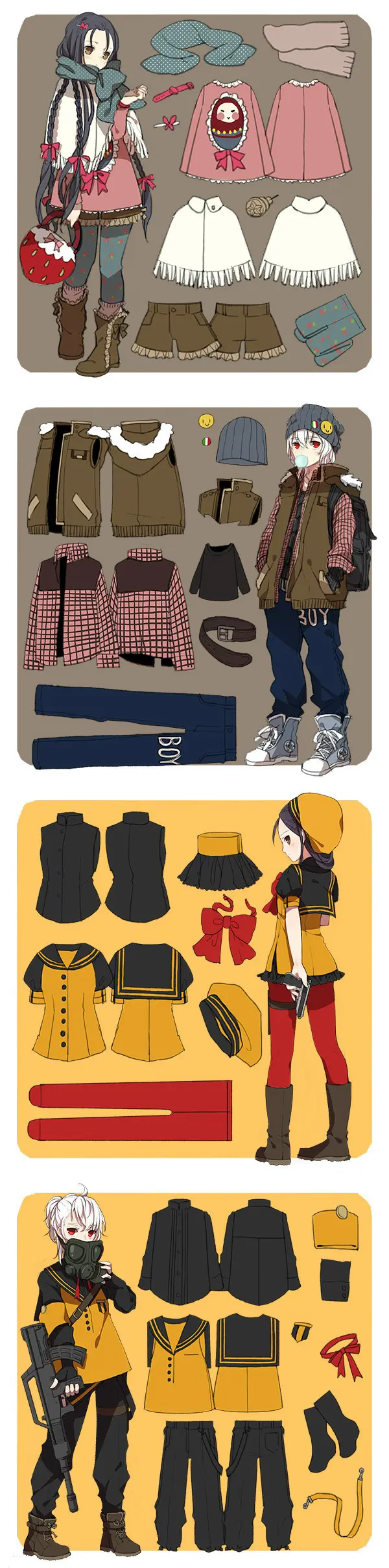 绘画素材 148p上千种不同款式衣服设计 人物衣服的绘制参考素材 哔哩哔哩