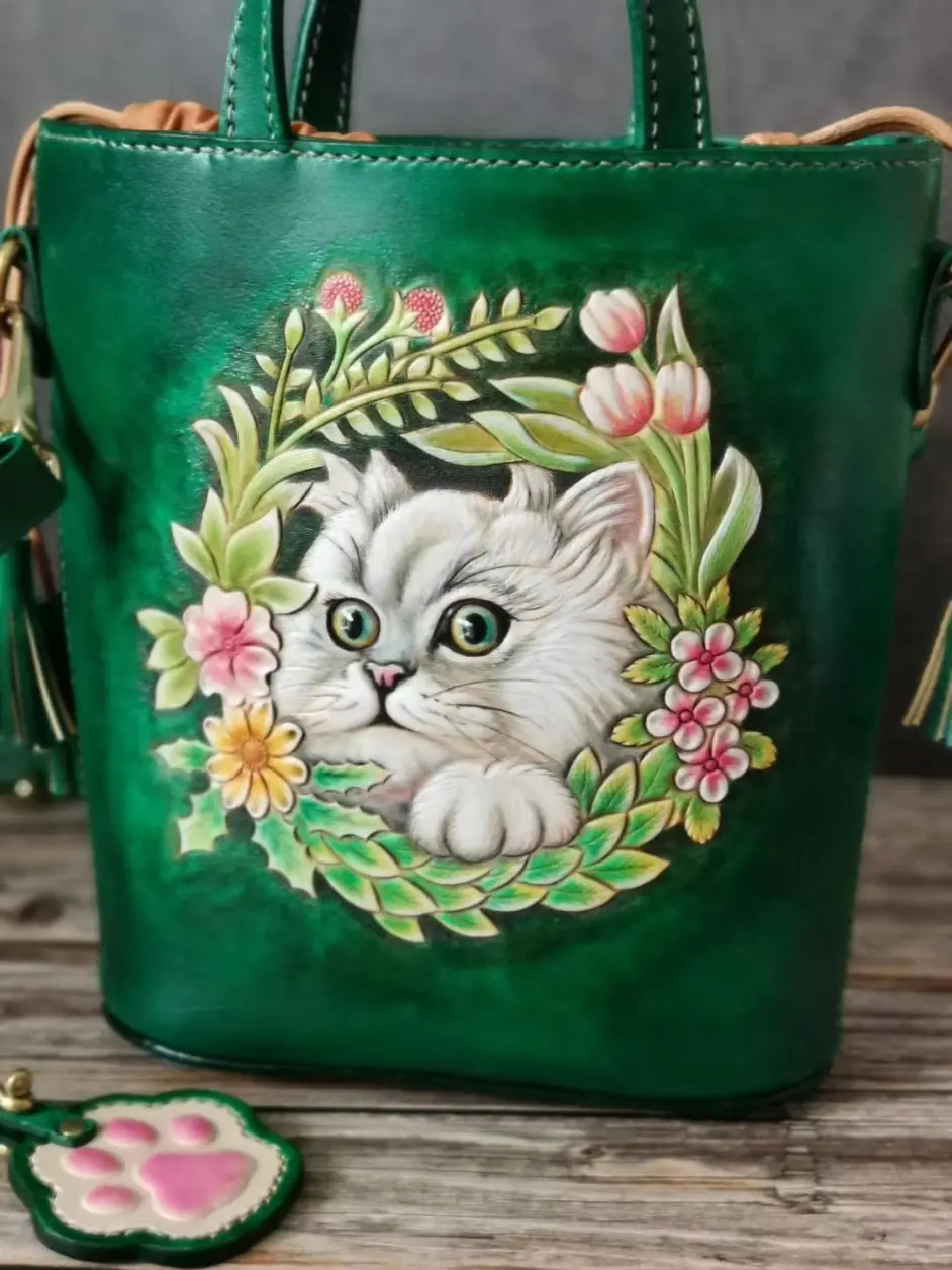 猫花皮雕包 哔哩哔哩