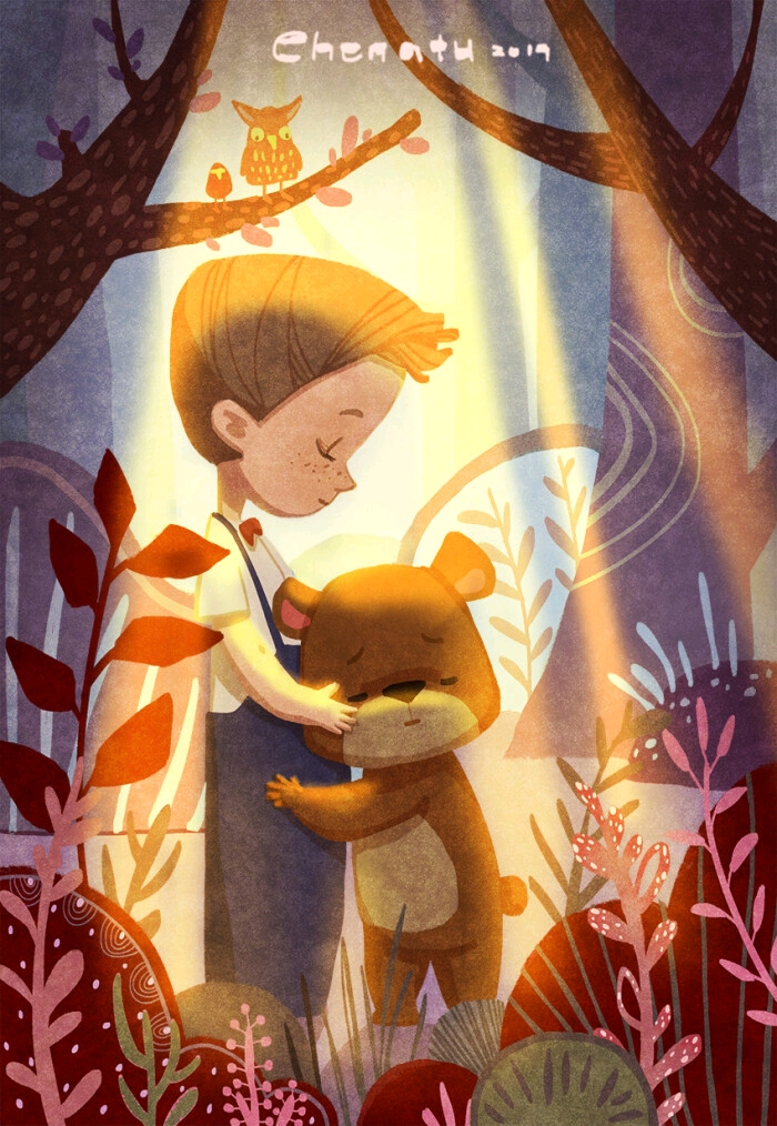 超级可爱的绘本风画师——陈阿凸