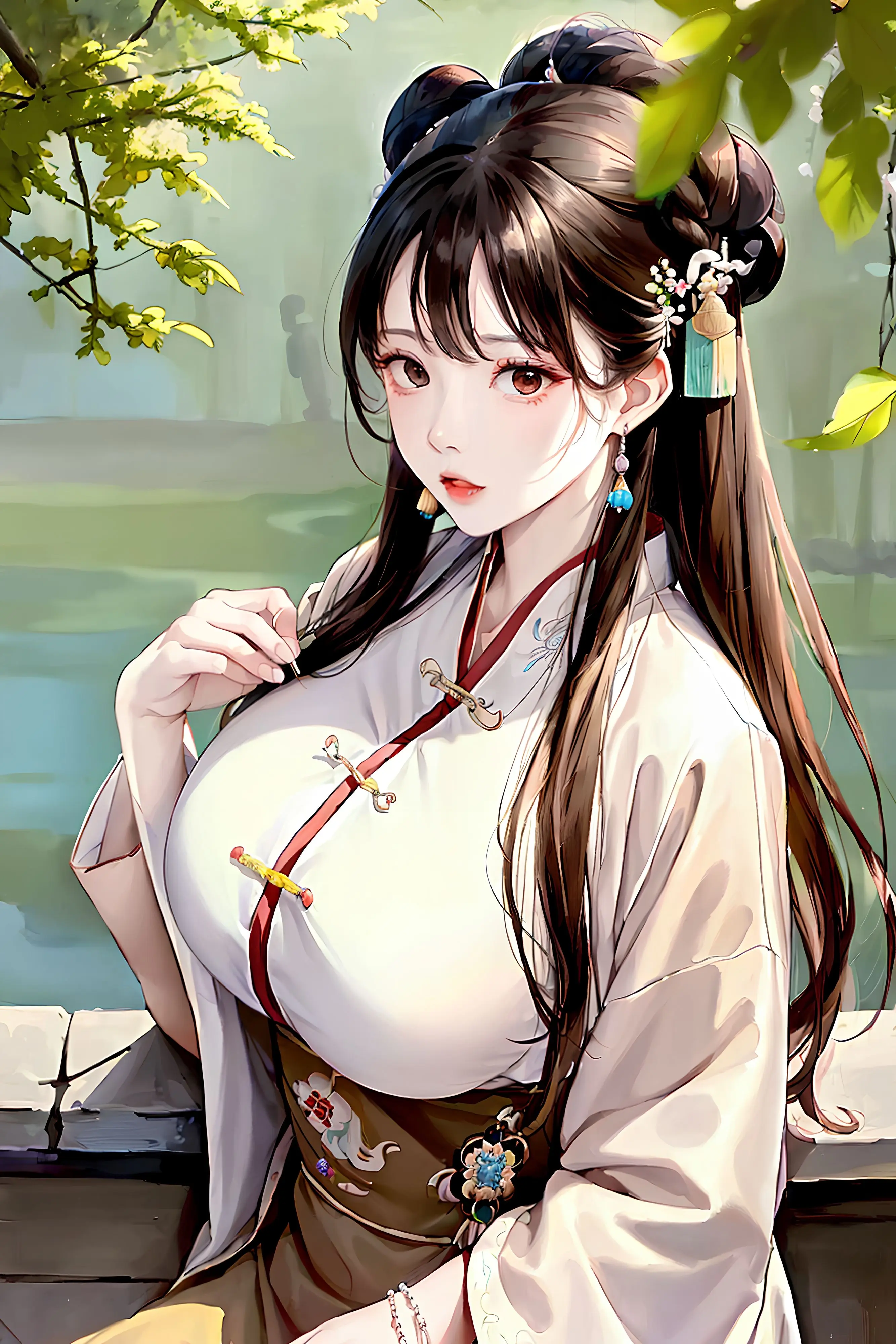 好大的汉服小姐姐ai绘画图集动漫卡通二次元手机电脑高清壁纸 - 哔哩