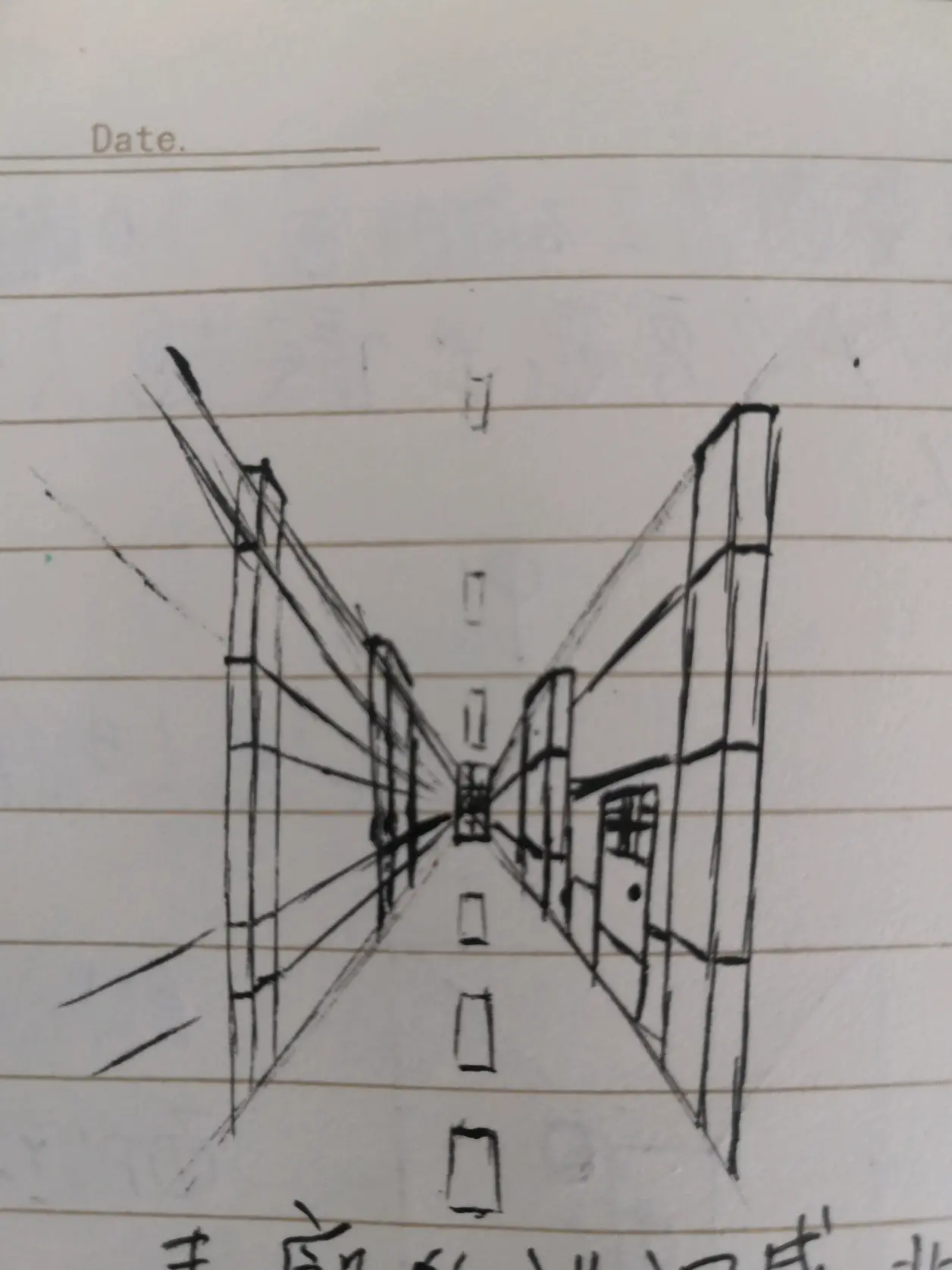 超级漫画素描法透视篇总结:由于走廊的进深感非常明显可以更容易练习