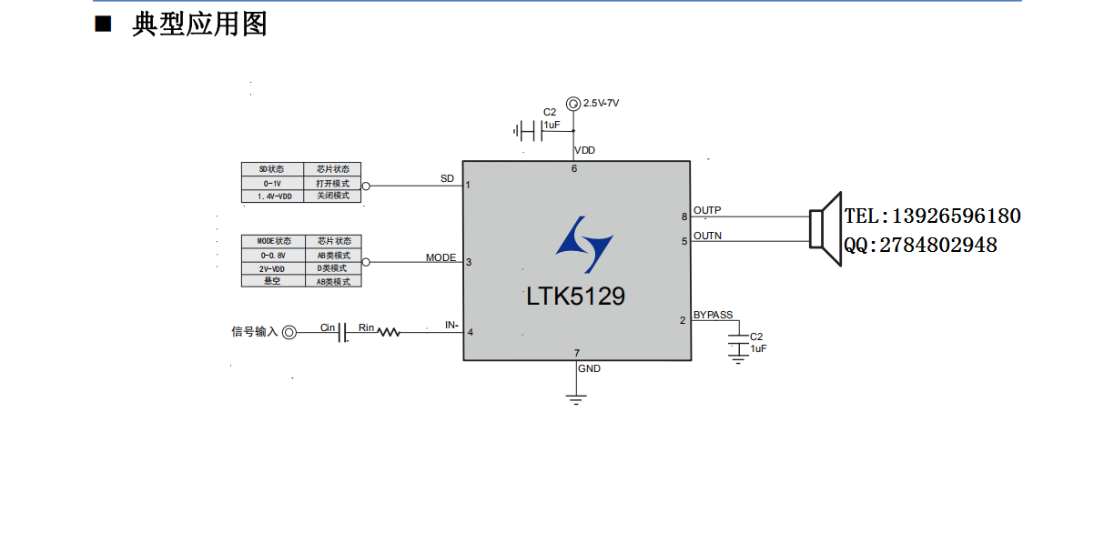 LTK5129功率10W耐压7V的F类单声道音频放大器兼容ANT8109 - 哔哩哔哩