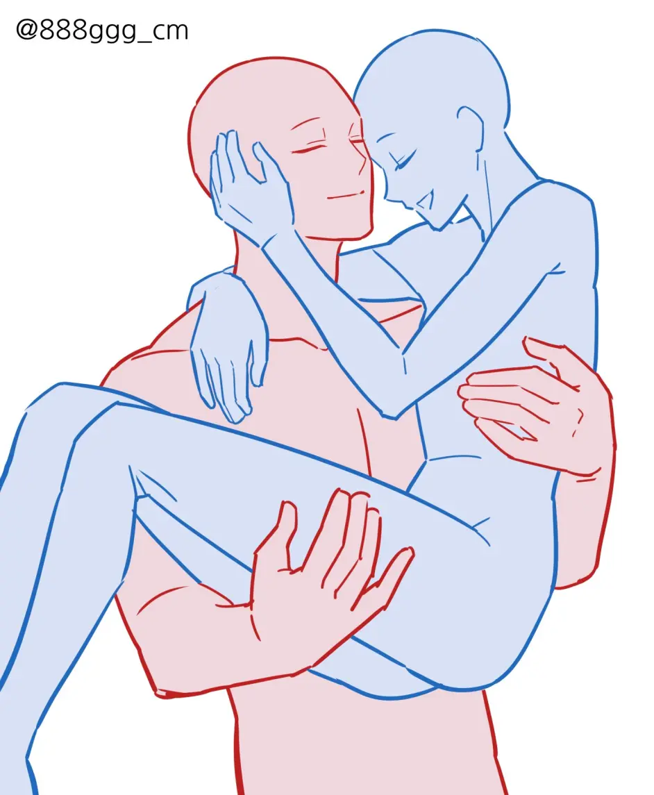 板绘线稿 公主抱系列 双人线稿 哔哩哔哩