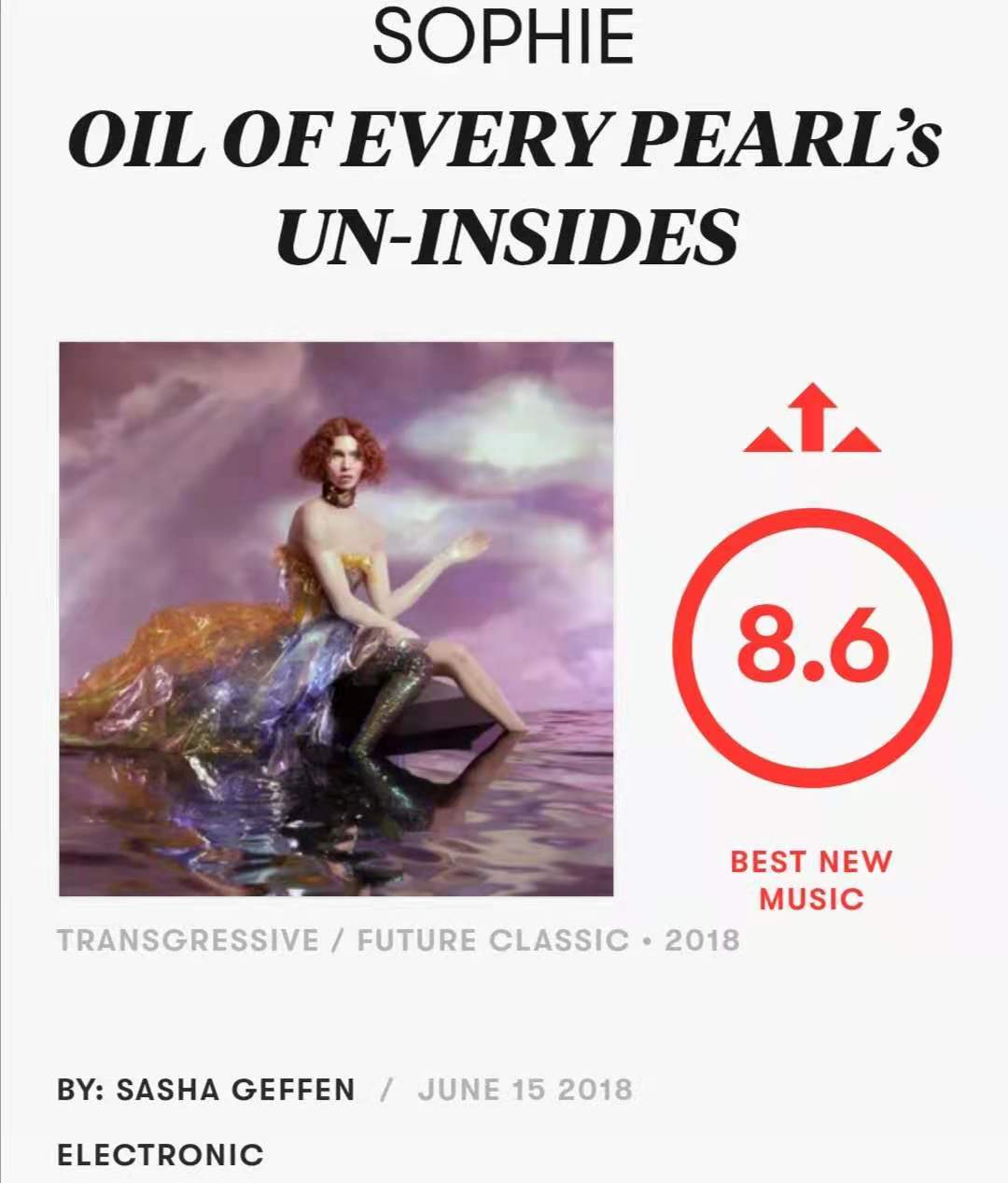 【搬运译】Pitchfork评SOPHIE 2018年专辑《OIL OF EVERY PEARL’s UNINSIDES》 哔哩哔哩
