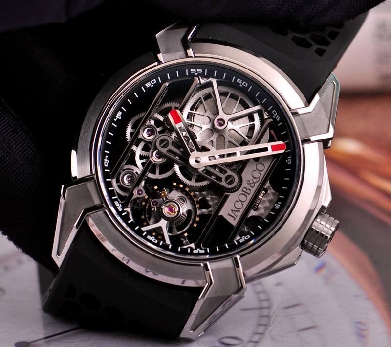 新潮jacobco捷克豹新款epicx系列钛金镂空手动机械男表