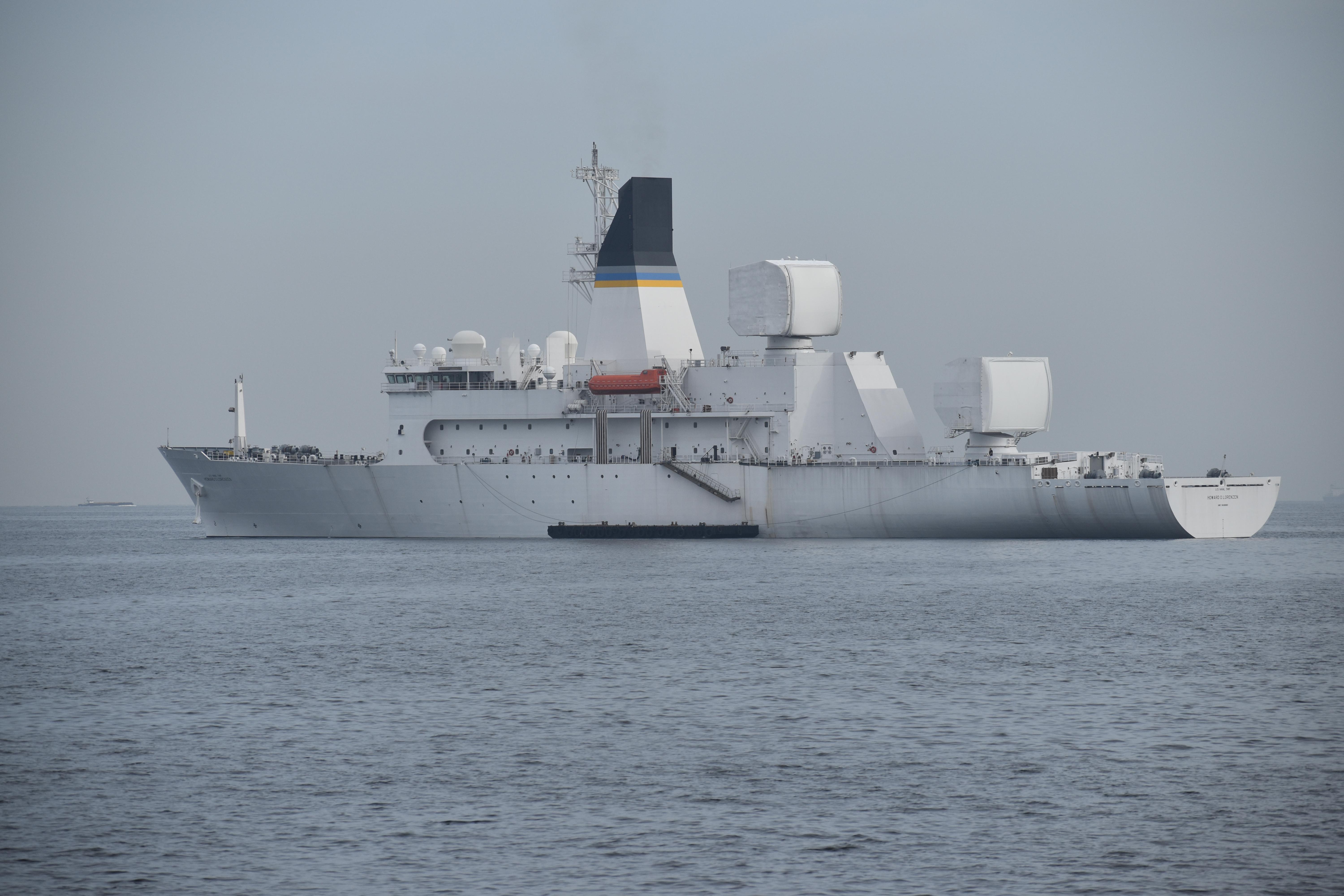 四十八期1911年的布雷斯特 usns的霍华德洛伦岑号导弹测量船在东京湾