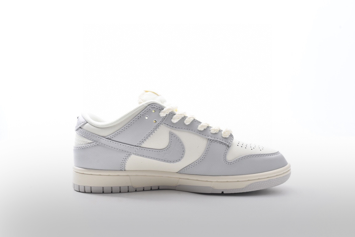 耐克 Nike Dunk Low Needlework 灰白浮雕低帮滑板鞋 哔哩哔哩