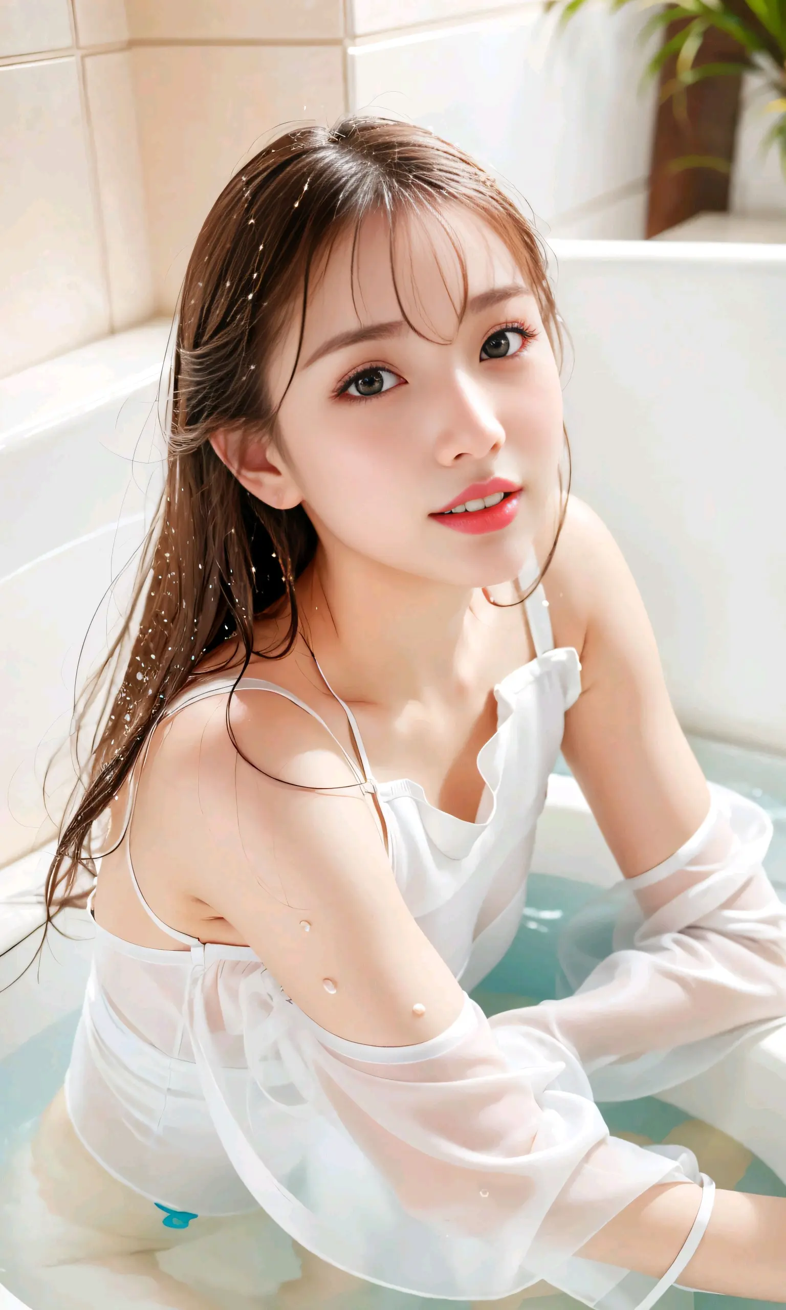 ai绘画浴室少女