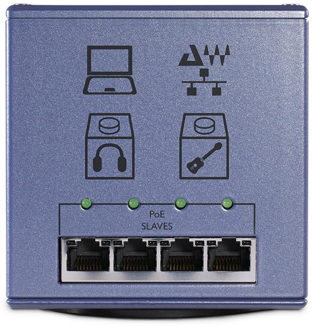 s是一個用於digigrid和dante設備的網絡交換機,有四個下行端口和一個