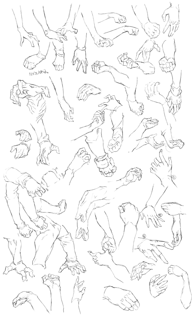 动漫手部动态练习素材!绘画练习!