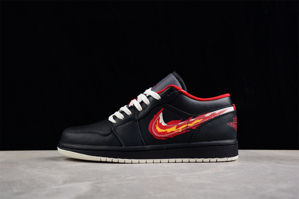 乔丹 Air Jordan 1 Low Flaming Swoosh 火焰钩黑黄红低帮运动鞋 哔哩哔哩 7649