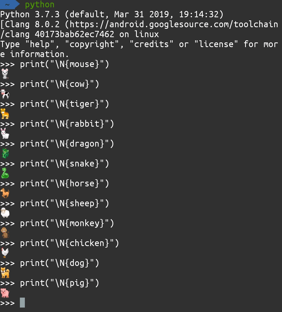 Python学习之print打印十二生肖 - 哔哩哔哩
