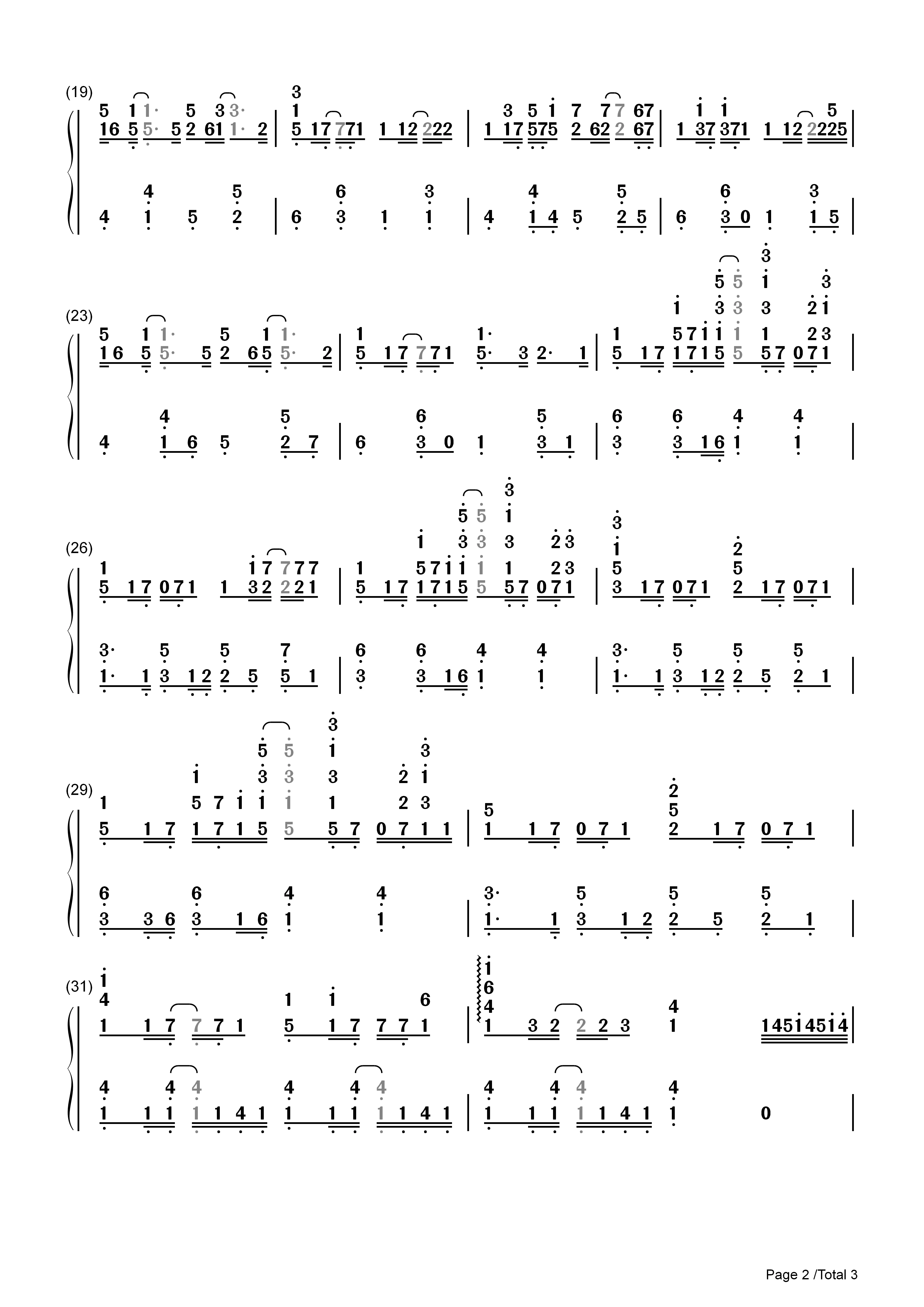 Da Capo简易版简谱 哔哩哔哩