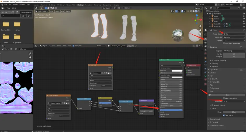 Blender Uv重新分配后烘焙法线贴图 哔哩哔哩