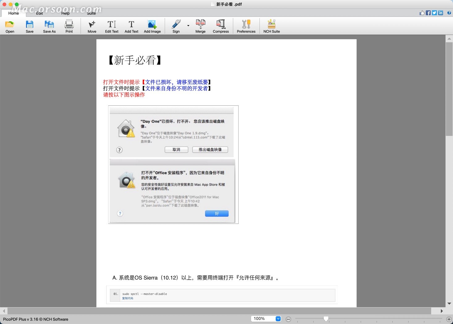 for mac instal NCH PicoPDF Plus 4.32