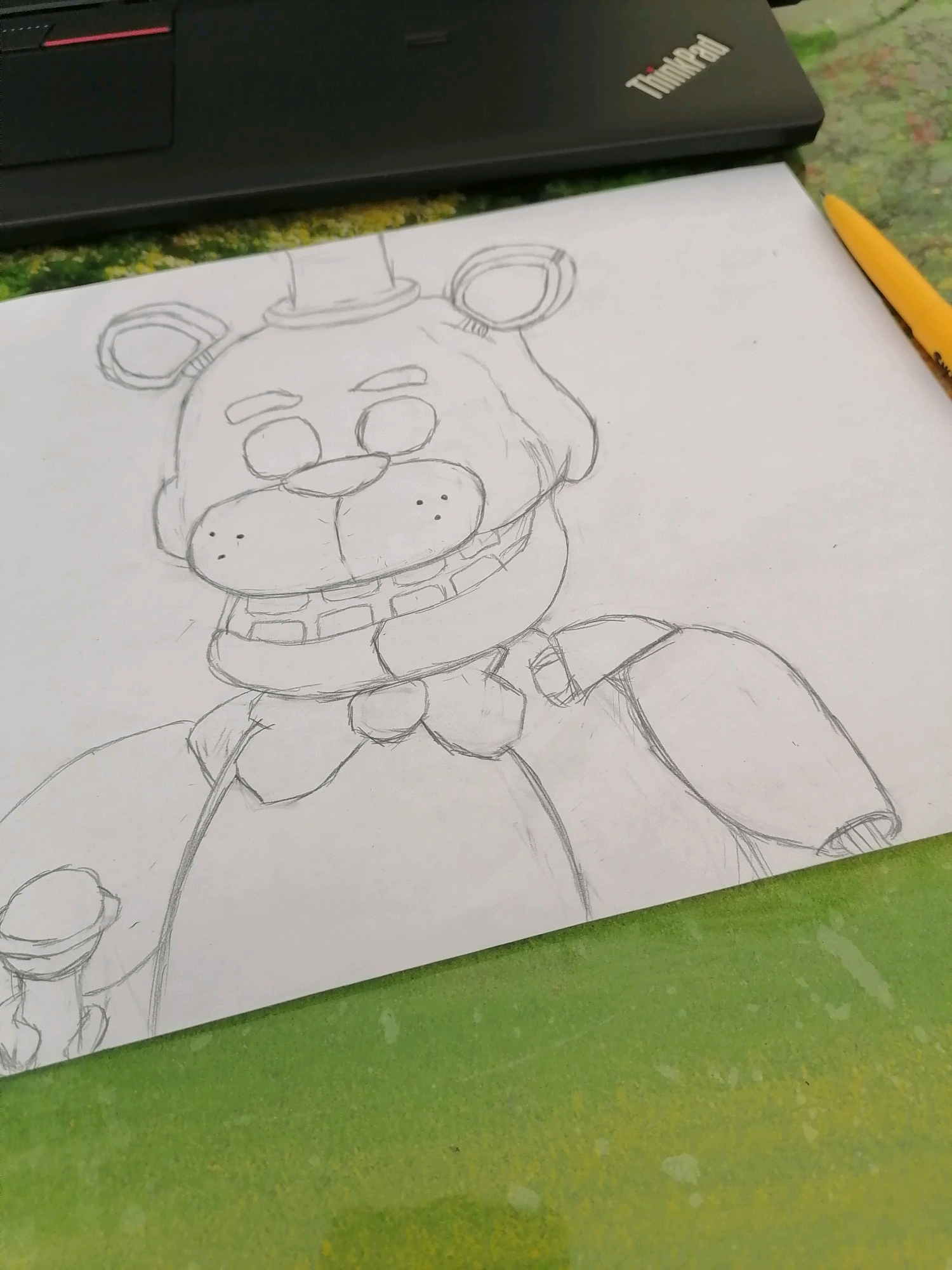 弗雷迪玩具熊画画图片