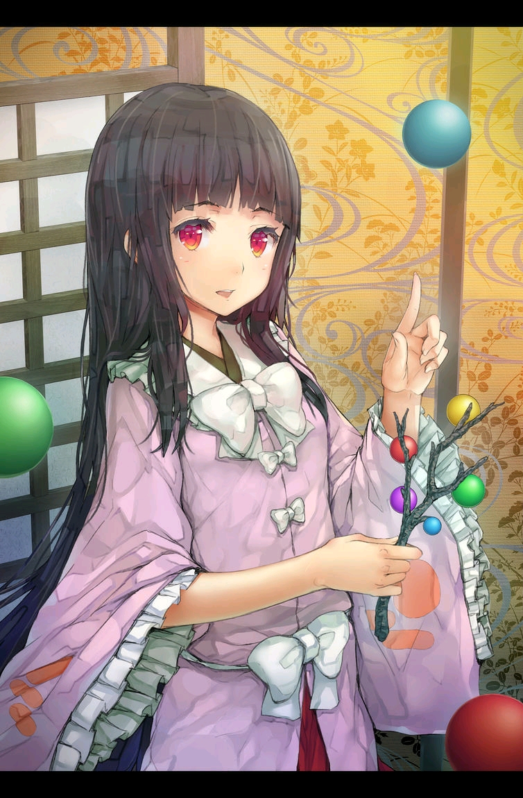 东方永夜抄〗蓬莱山辉夜(永远と须臾の罪人)的同人插画作品