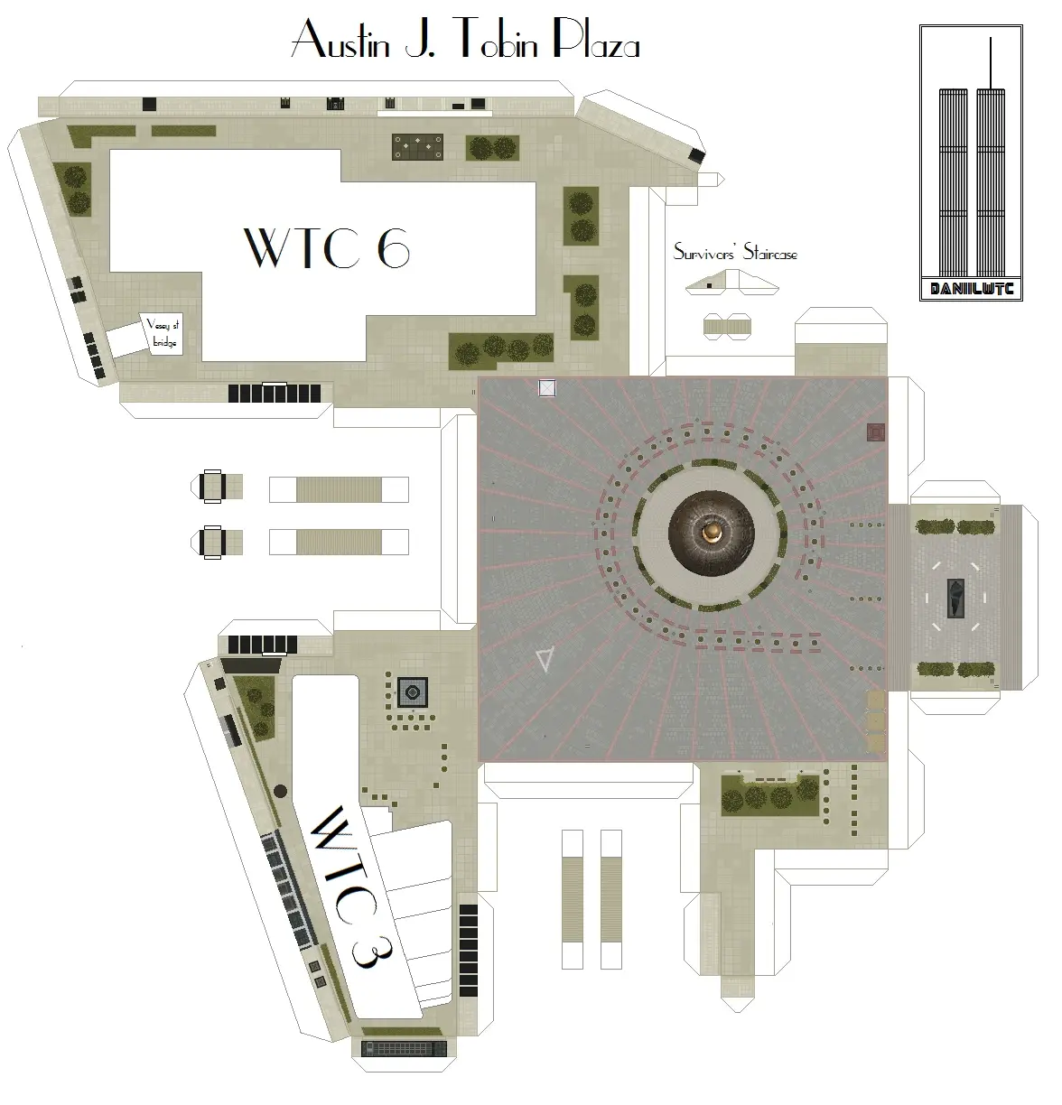 世贸中心双子塔模型图纸