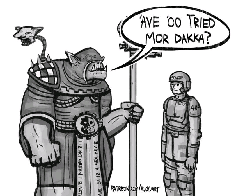 试图伪装成机械教人员的绿皮(ig一脸便秘的表情"我到底是认出来还是装