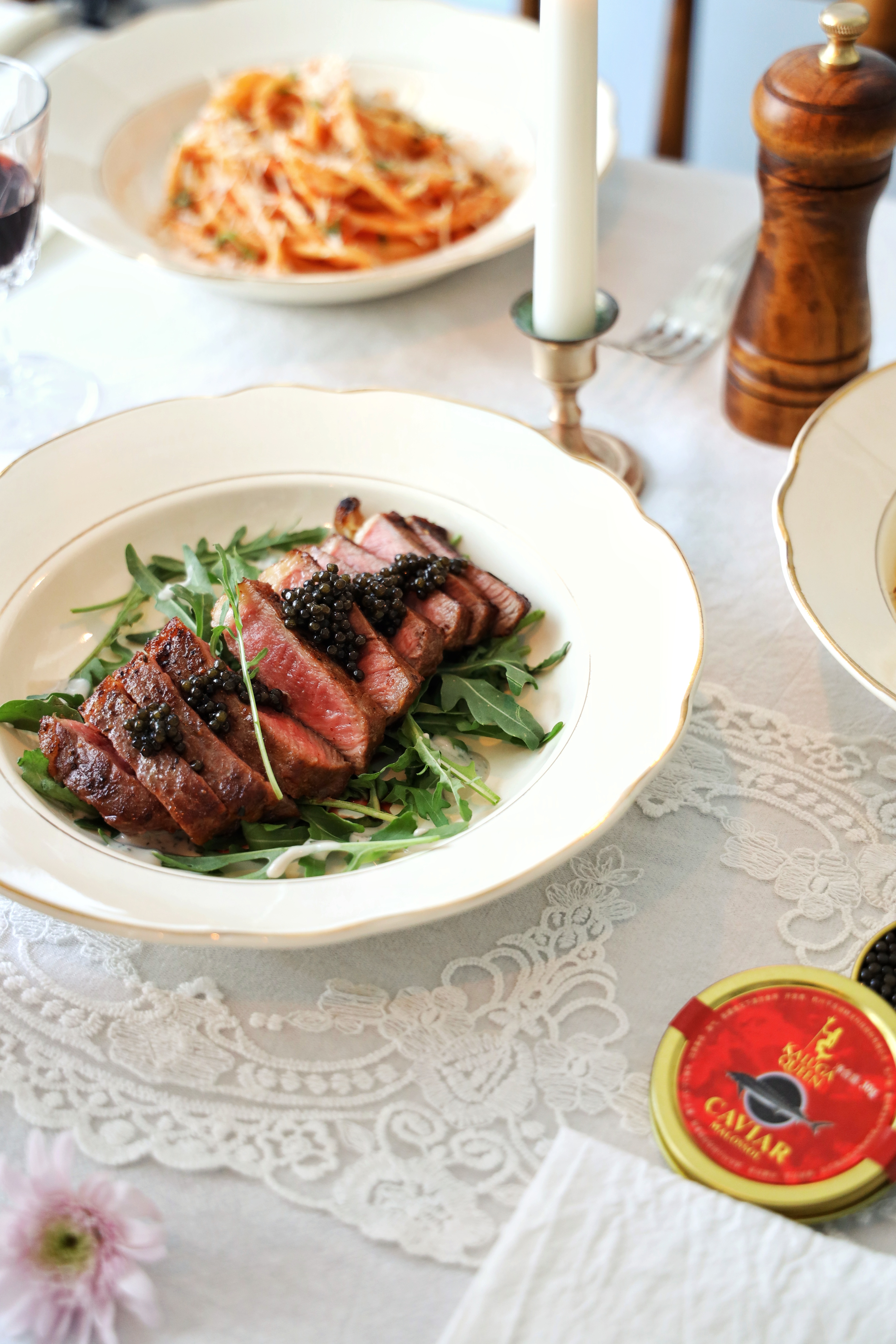 宅家自制米其林级美味 || 香煎牛扒佐鱼子酱