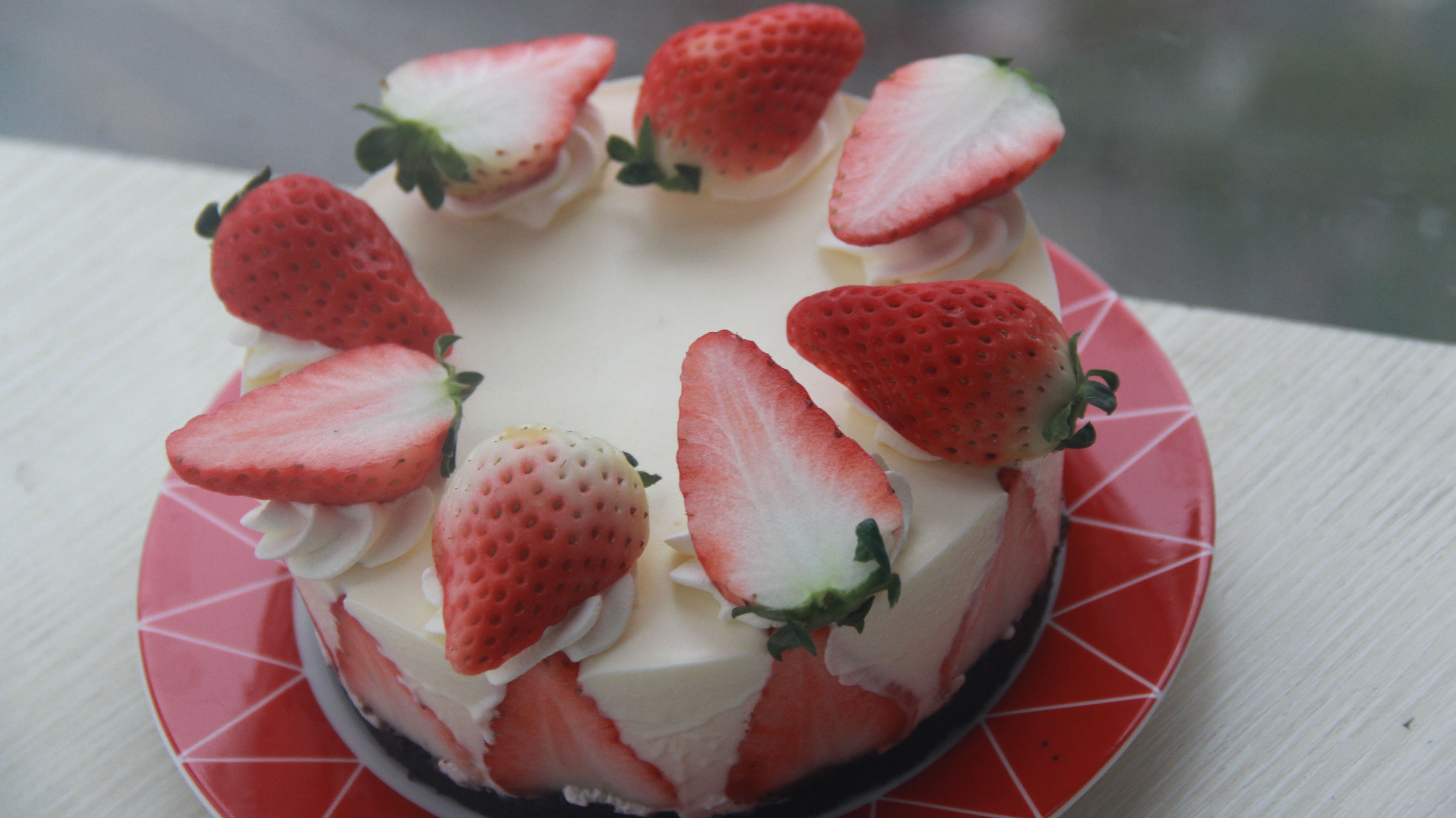 【烘焙玩甜點】草莓Oreo乳酪慕斯蛋糕（免烤箱）Strawberry+Oreo Cream Cheese Mousse Cake