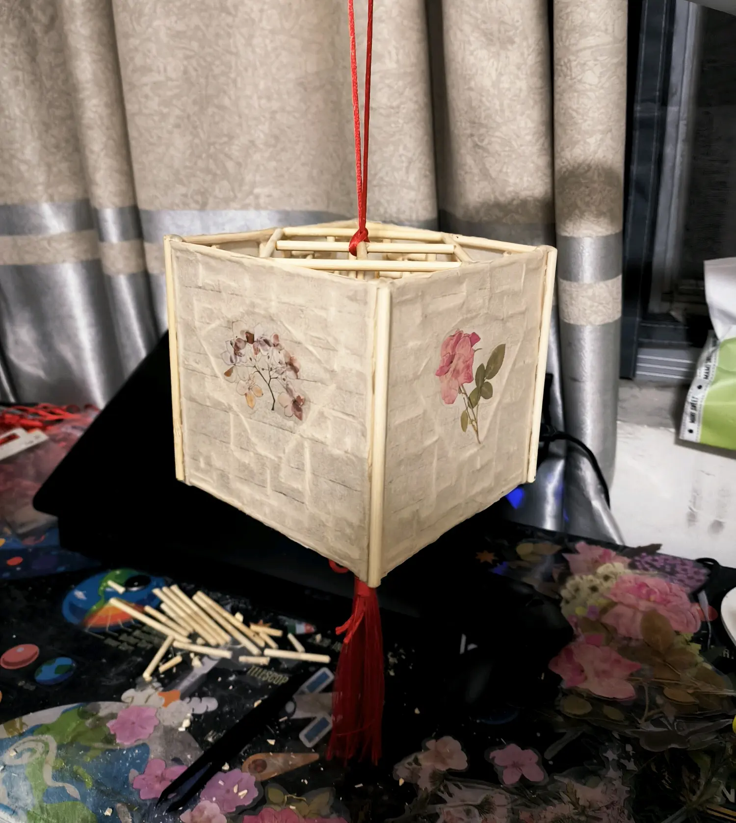 一次性筷子制作手工灯笼 - 哔哩哔哩