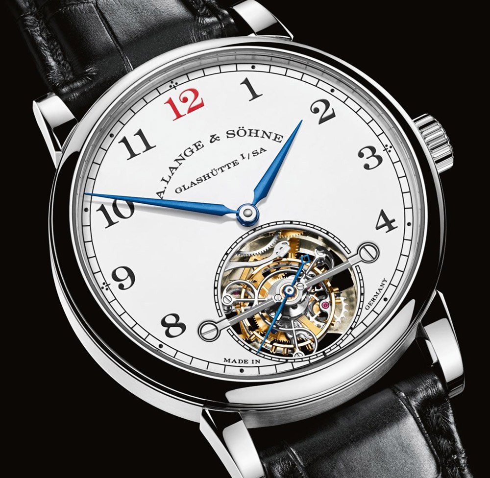 朗格a. lange&shne1815陀飞轮珐琅面红12腕表