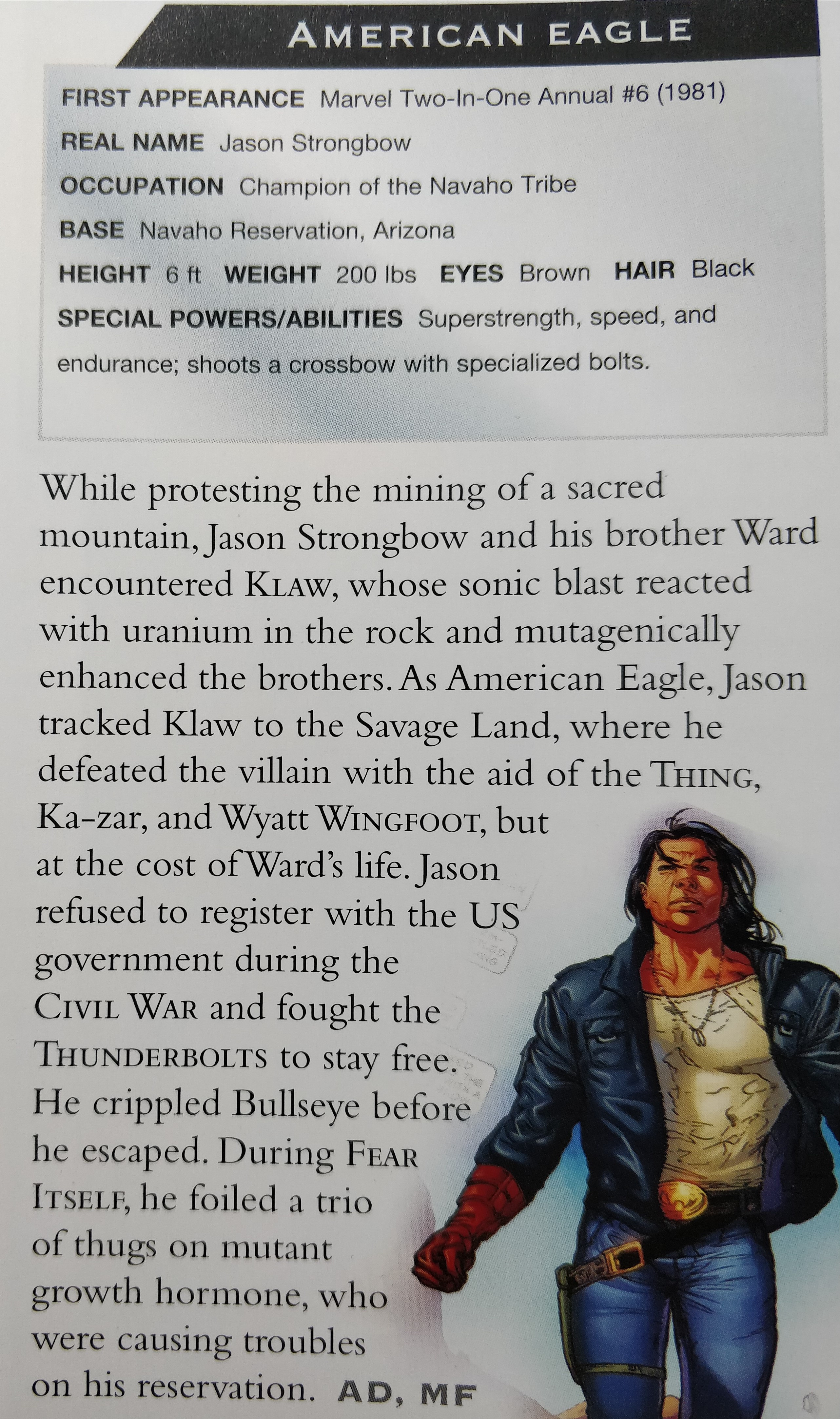 带你看《漫威百科全书》第二十期--美国之鹰(A