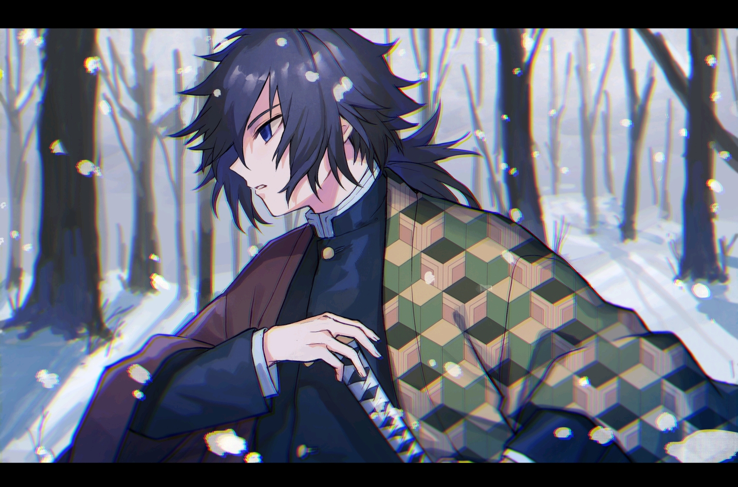 {鬼灭之刃 水柱 富冈义勇}( •́ω•̀ )高清高质量美图壁纸搬运。 - 哔哩哔哩