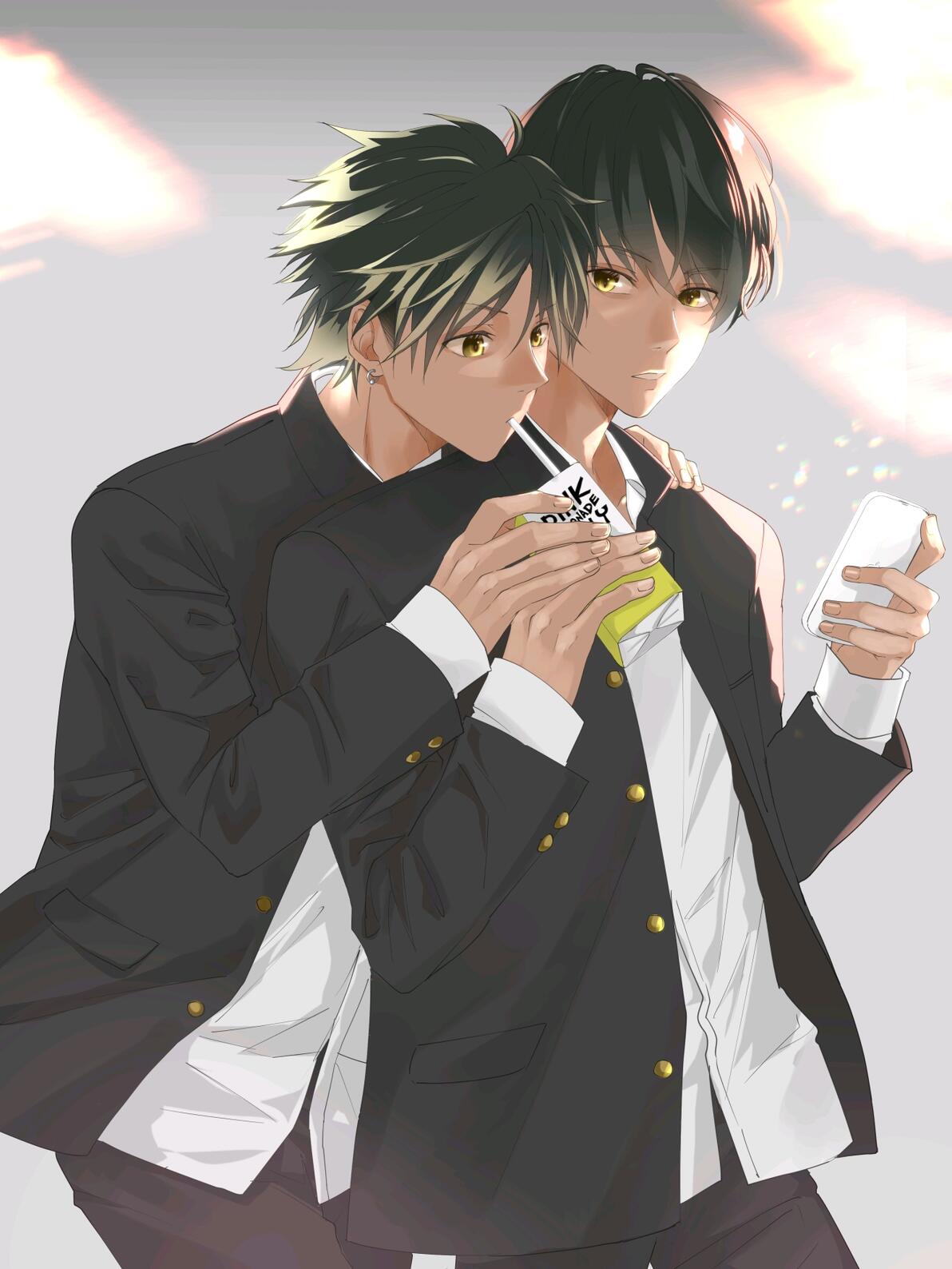 青春岁月中的一抹深色 - 学兰服VS西装制服男子插画特辑 2023.03.03 - 哔哩哔哩