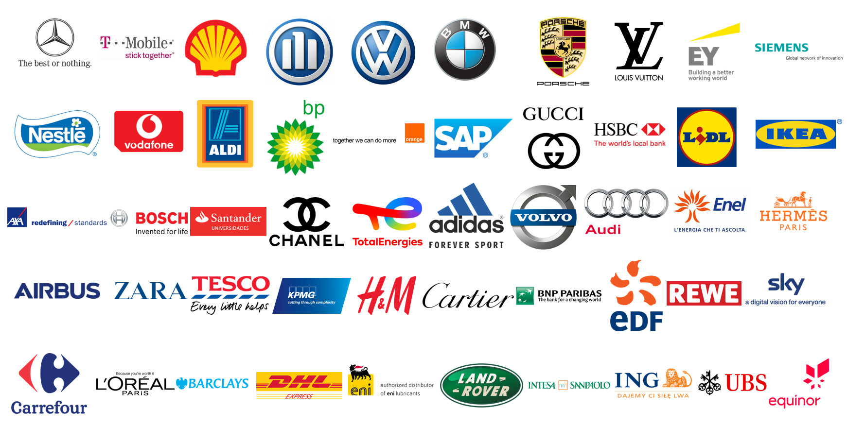 Logos for Brand Finance Europe 500 2022 - 哔哩哔哩