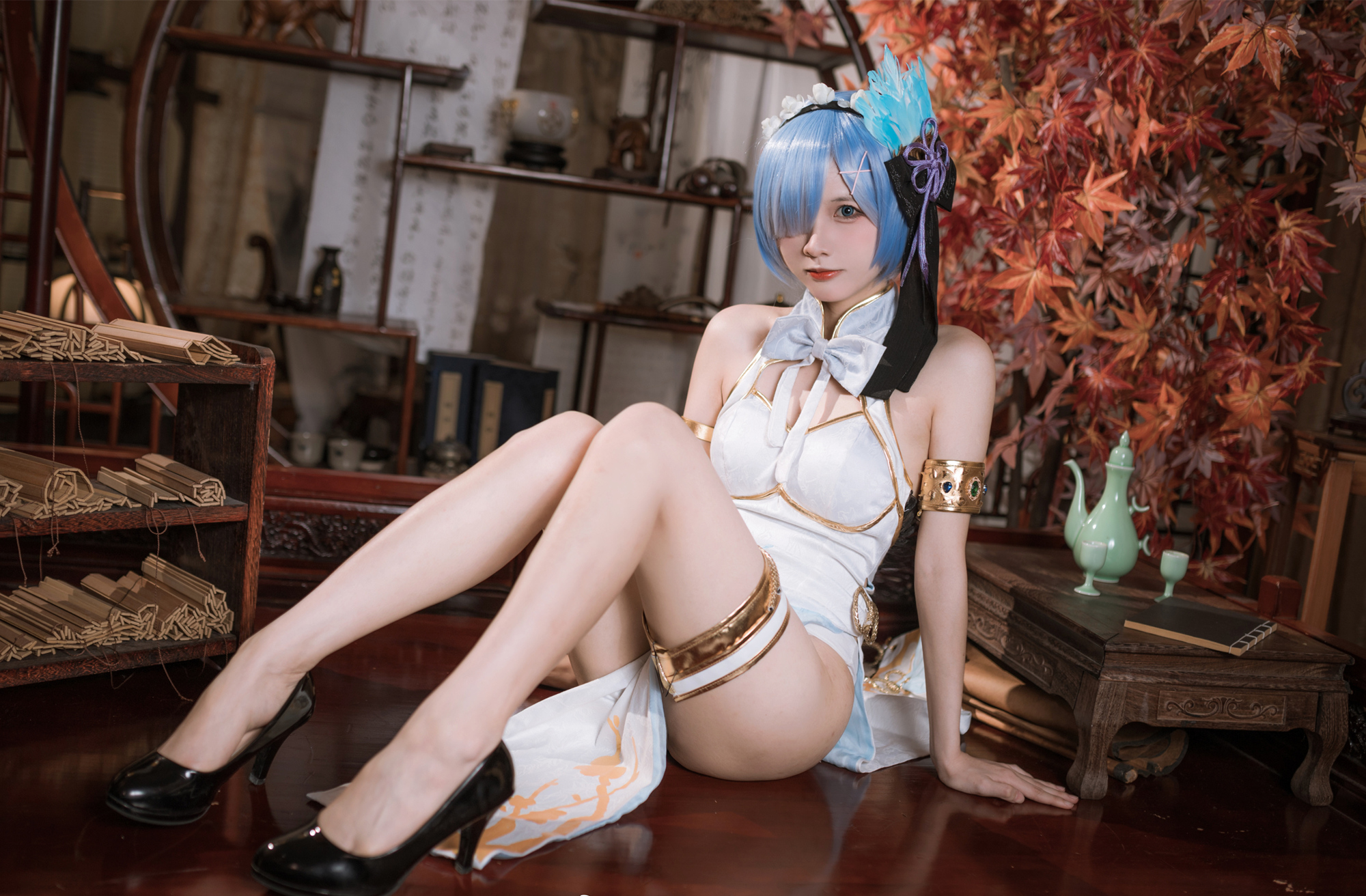 挽希re从零开始的异世界生活旗袍蕾姆cosplay7