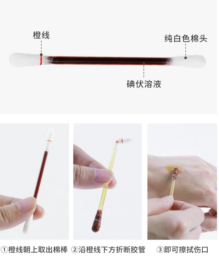 碘伏棉棒的正确用法图解 - 哔哩哔哩