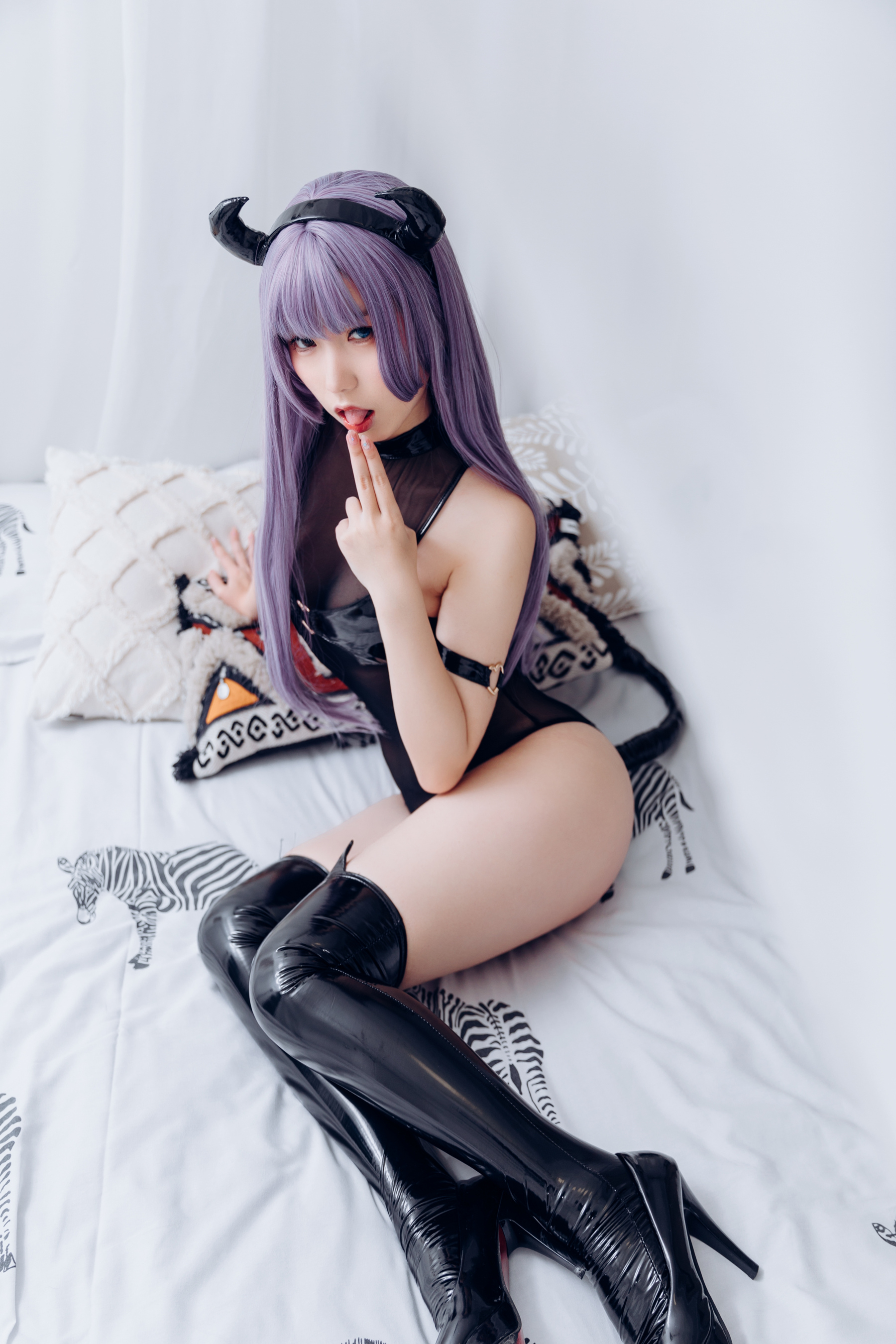 芋圆侑子Sj紫发魅魔Cosplay4