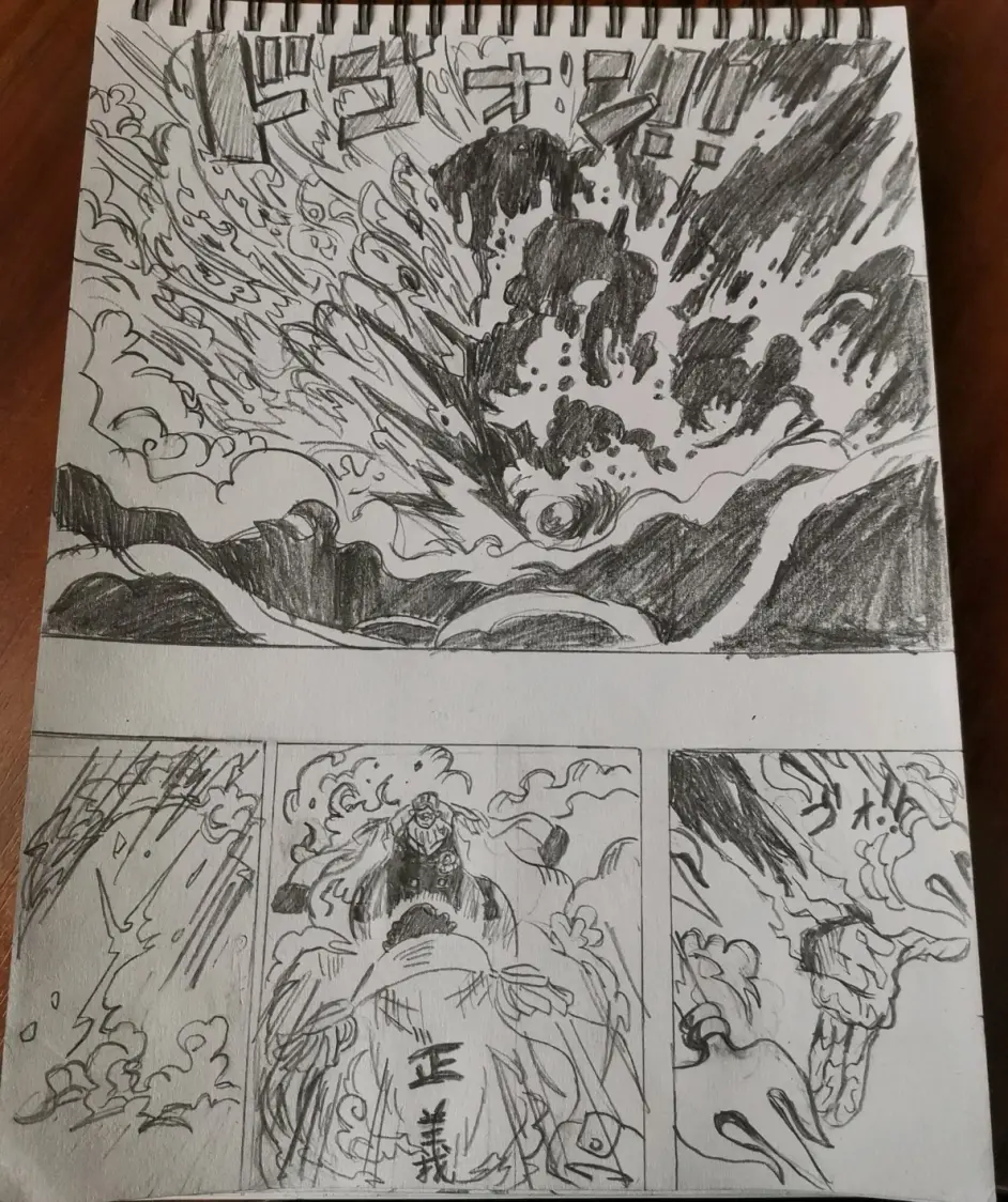 海贼王 粉丝画 青雉vs赤犬 的决斗 刺激 尾田 还真自己画了 哔哩哔哩