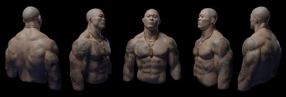 3d模型欣赏 中国神话中的龙子睚眦的人形诠释 哔哩哔哩