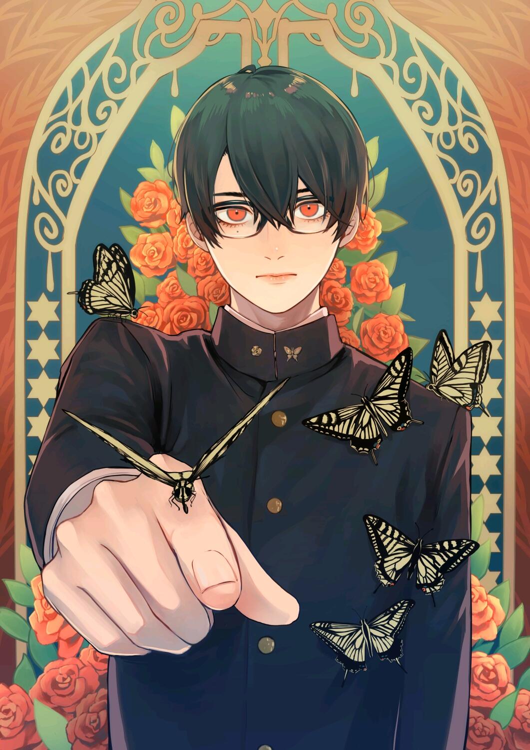 青春岁月中的一抹深色 - 学兰服VS西装制服男子插画特辑 2023.03.03 - 哔哩哔哩